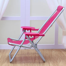 Load image into Gallery viewer, 1:6 Folding Canvas Beach Chair Recliner for Barbie Doll