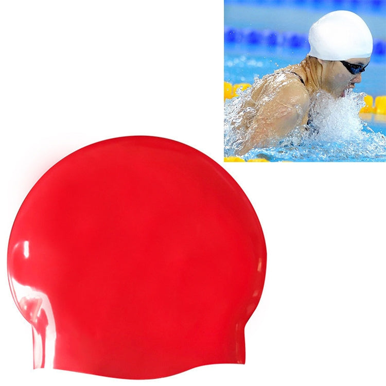Glossy Seamless Pure Silicone High Elasticity Professional Swimming Cap