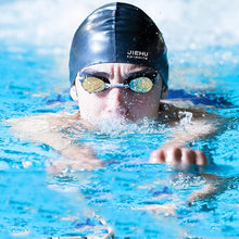 Load image into Gallery viewer, Enlarged Version Dolphin Pattern Silicone Swimming Cap for Male and Female