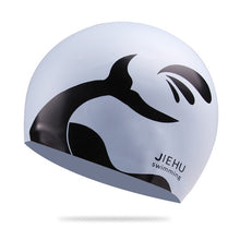 Load image into Gallery viewer, Enlarged Version Dolphin Pattern Silicone Swimming Cap for Male and Female
