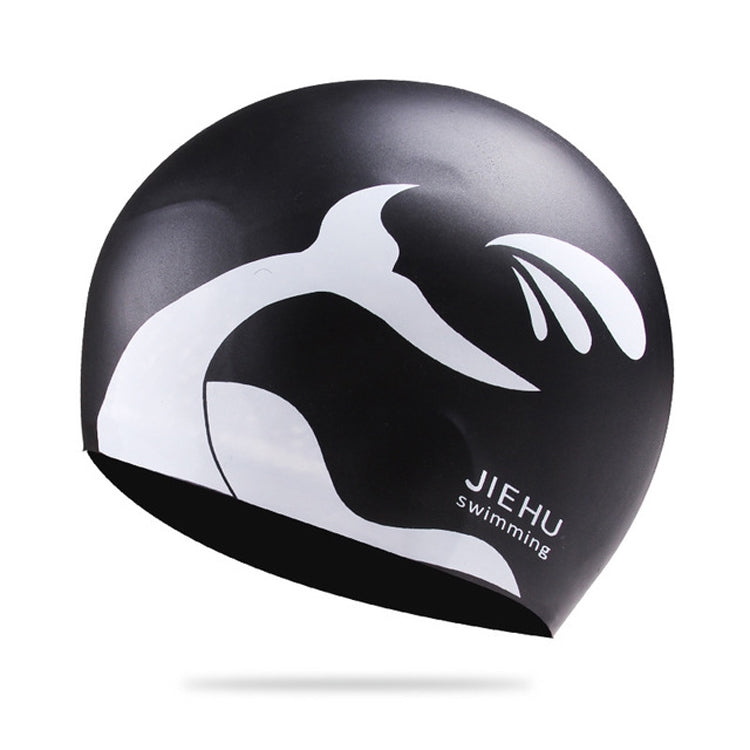 Enlarged Version Dolphin Pattern Silicone Swimming Cap for Male and Female