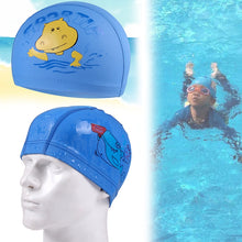 Load image into Gallery viewer, Children Cartoon Hippo Pattern PU Coated Waterproof Swimming Cap