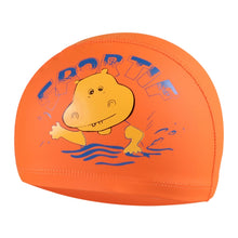 Load image into Gallery viewer, Children Cartoon Hippo Pattern PU Coated Waterproof Swimming Cap