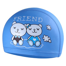 Load image into Gallery viewer, Children Waterproof Hair Care PU Coated Cartoon Pattern Swimming Cap