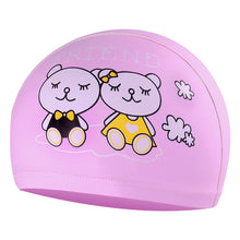 Load image into Gallery viewer, Children Waterproof Hair Care PU Coated Cartoon Pattern Swimming Cap