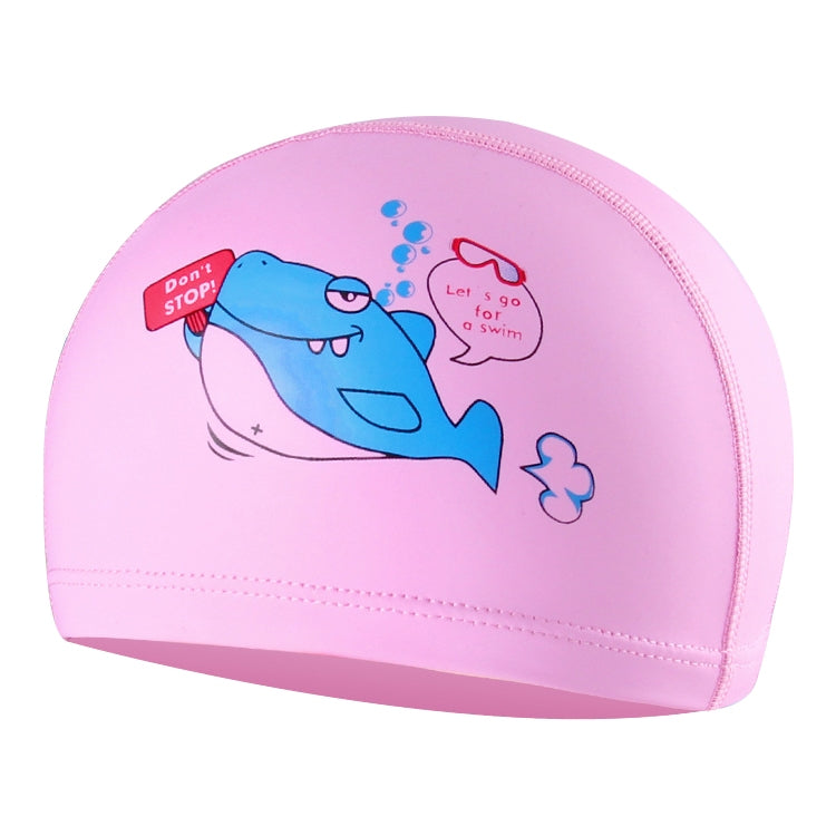 Children Waterproof Hair Care PU Coated Cartoon Pattern Swimming Cap