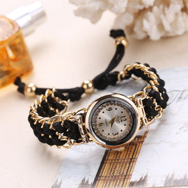 Sloggi 377 Women Knitting Rope Chain Quartz Wrist Watch