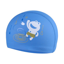 Load image into Gallery viewer, Children Waterproof Hair Care PU Coated Cute Frog Pattern Swimming Cap