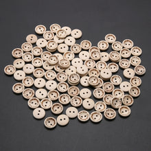 Load image into Gallery viewer, 100 PCS English Alphabet Carved Round Wooden Buttons
