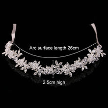 Load image into Gallery viewer, Noble Crystal Rhinestone Bridal Headpieces Satin Ribbon Wedding Hair Accessories for Brides Tiaras Crowns Headbands