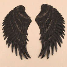 Load image into Gallery viewer, A Pair Sequin Feather Wing Shape Clothing Patch Sticker DIY Clothing Accessories, Small 20.5 x 10cm Gold, Middle 26.5 x 26cm Gold, Large 33.5 x 32cm Gold, Small 20.5 x 10cm Silver, Middle 26.5 x 26cm Silver, Large 33.5 x 32cm Silver                    ...