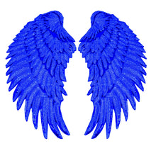 Load image into Gallery viewer, A Pair Sequin Feather Wing Shape Clothing Patch Sticker DIY Clothing Accessories, Small 20.5 x 10cm Gold, Middle 26.5 x 26cm Gold, Large 33.5 x 32cm Gold, Small 20.5 x 10cm Silver, Middle 26.5 x 26cm Silver, Large 33.5 x 32cm Silver                    ...