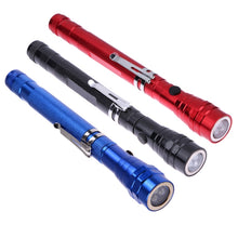 Load image into Gallery viewer, 2 PCS 1W Flexible Magnet Camping Fishing Telescopic 360 Degrees Head Flashlight Outdoor Torch Magnetic Pick Up Tool Lamp, Red, Silver, Black, Blue