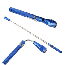 Load image into Gallery viewer, 2 PCS 1W Flexible Magnet Camping Fishing Telescopic 360 Degrees Head Flashlight Outdoor Torch Magnetic Pick Up Tool Lamp, Red, Silver, Black, Blue