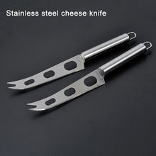 Load image into Gallery viewer, Stainless Steel Cheese Knife With Fork Tip Cheese Butter Knife Slicer Butter Pizza Cutter, Cheese Knife