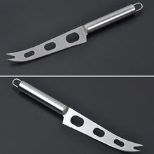 Load image into Gallery viewer, Stainless Steel Cheese Knife With Fork Tip Cheese Butter Knife Slicer Butter Pizza Cutter, Cheese Knife