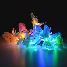 Load image into Gallery viewer, Solar Powered Butterfly Fiber Optic Fairy String Waterproof Christmas Outdoor Garden Holiday Lights, 4m 12LEDs, 5m 20LEDs