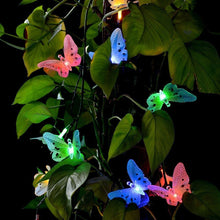 Load image into Gallery viewer, Solar Powered Butterfly Fiber Optic Fairy String Waterproof Christmas Outdoor Garden Holiday Lights, 4m 12LEDs, 5m 20LEDs