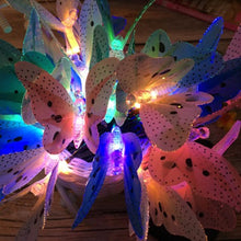 Load image into Gallery viewer, Solar Powered Butterfly Fiber Optic Fairy String Waterproof Christmas Outdoor Garden Holiday Lights, 4m 12LEDs, 5m 20LEDs