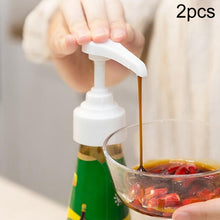 Load image into Gallery viewer, 2pcs Household Fuel Consumption Quantitative Bottle Press Type Nozzle Pump Head, Plastic(White), Plastic(Black)