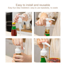 Load image into Gallery viewer, 2pcs Household Fuel Consumption Quantitative Bottle Press Type Nozzle Pump Head, Plastic(White), Plastic(Black)