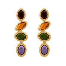 Load image into Gallery viewer, Retro Metal Color Geometry Glass Diamond Earrings Jewelry