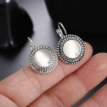 Load image into Gallery viewer, Boho Big Drop Earrings For Women Jewelry Carved Vintage Tibetan Silver Bohemian Long Earrings, Blue, Gray, Black, Purple