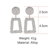 Load image into Gallery viewer, Exaggerated Scrub Geometric Earrings Trapezoidal Long Metal Earrings, Gold, Silver, Black, Yellow, Red, Rose Gold