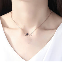 Load image into Gallery viewer, Love Memory 100 Languages I Love You Projection Love Letter Pendant Necklace, love letter rose gold, love letter silver