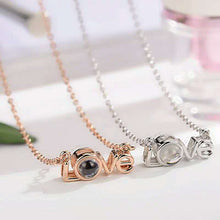 Load image into Gallery viewer, Love Memory 100 Languages I Love You Projection Love Letter Pendant Necklace, love letter rose gold, love letter silver