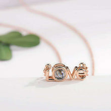 Load image into Gallery viewer, Love Memory 100 Languages I Love You Projection Love Letter Pendant Necklace, love letter rose gold, love letter silver