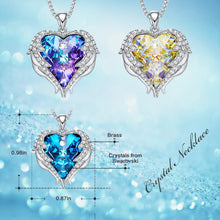 Load image into Gallery viewer, Women Fashion Angel Wings Crystals Heart Necklaces