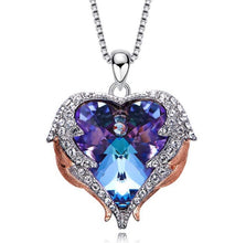 Load image into Gallery viewer, Women Fashion Angel Wings Crystals Heart Necklaces