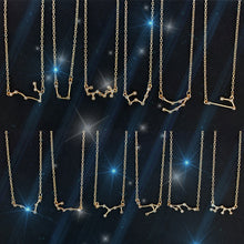 Load image into Gallery viewer, Fashion Zircon Pendant Zodiac Guardian Necklace Short Clavicle Chain, Aquarius-Gold, Aquarius-Silver, Pisces-Gold, Pisces-Silver, Aries-Gold, Aries-Silver, Taurus-Gold, Taurus-Silver, Gemini-Gold, Gemini-Silver, Sagittarius-Gold, Sagittarius-Silver    ...
