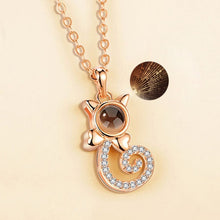 Load image into Gallery viewer, 100 Language I love You Necklace Memory Projection Pendant Wedding Letter Necklace, Rose Gold, White Copper