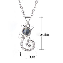 Load image into Gallery viewer, 100 Language I love You Necklace Memory Projection Pendant Wedding Letter Necklace, Rose Gold, White Copper