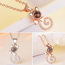 Load image into Gallery viewer, 100 Language I love You Necklace Memory Projection Pendant Wedding Letter Necklace, Rose Gold, White Copper