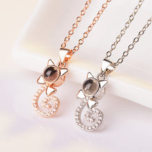 Load image into Gallery viewer, 100 Language I love You Necklace Memory Projection Pendant Wedding Letter Necklace, Rose Gold, White Copper