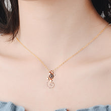 Load image into Gallery viewer, 100 Language I love You Necklace Memory Projection Pendant Wedding Letter Necklace, Rose Gold, White Copper