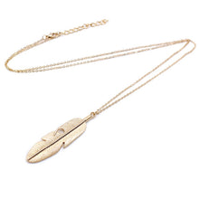 Load image into Gallery viewer, Simple Classic pendant Necklace Feather Necklace Long Sweater Chain Jewelry choker Necklace for Women, Gold, Silver