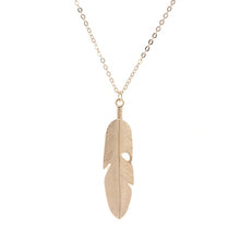 Load image into Gallery viewer, Simple Classic pendant Necklace Feather Necklace Long Sweater Chain Jewelry choker Necklace for Women, Gold, Silver