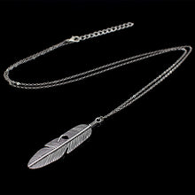 Load image into Gallery viewer, Simple Classic pendant Necklace Feather Necklace Long Sweater Chain Jewelry choker Necklace for Women, Gold, Silver