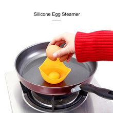 Load image into Gallery viewer, Silicone Egg Cooker Egg Bracket Kitchen Tools Pancake Cookware Bakeware Steam Eggs Plate Tray, Green, Red, Blue, Yellow, 4 pieces of steamed egg