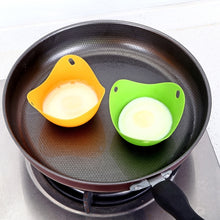 Load image into Gallery viewer, Silicone Egg Cooker Egg Bracket Kitchen Tools Pancake Cookware Bakeware Steam Eggs Plate Tray, Green, Red, Blue, Yellow, 4 pieces of steamed egg