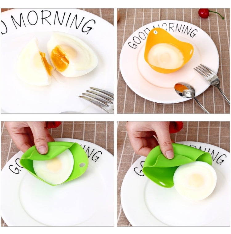 Silicone Egg Cooker Egg Bracket Kitchen Tools Pancake Cookware Bakeware Steam Eggs Plate Tray, Green, Red, Blue, Yellow, 4 pieces of steamed egg