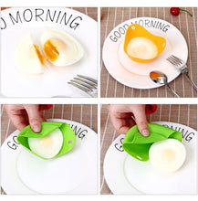 Load image into Gallery viewer, Silicone Egg Cooker Egg Bracket Kitchen Tools Pancake Cookware Bakeware Steam Eggs Plate Tray, Green, Red, Blue, Yellow, 4 pieces of steamed egg