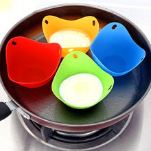 Load image into Gallery viewer, Silicone Egg Cooker Egg Bracket Kitchen Tools Pancake Cookware Bakeware Steam Eggs Plate Tray, Green, Red, Blue, Yellow, 4 pieces of steamed egg