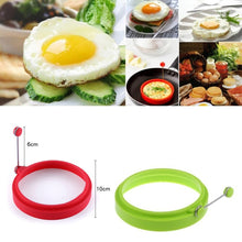 Load image into Gallery viewer, DIY Breakfast Round Silicone Egg Ring Fried Egg Mould Pancake Ring Non-stick Kitchen Cooking Mould, Round, Blue, Round, Green, Round, Orange, Round, Red