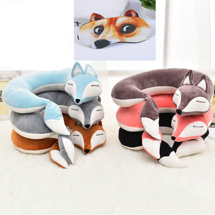 Lovely Fox Animal Cotton Plush U Shape Neck Pillow for Travel Car  Plane Travel
