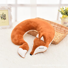 Load image into Gallery viewer, Lovely Fox Animal Cotton Plush U Shape Neck Pillow for Travel Car  Plane Travel